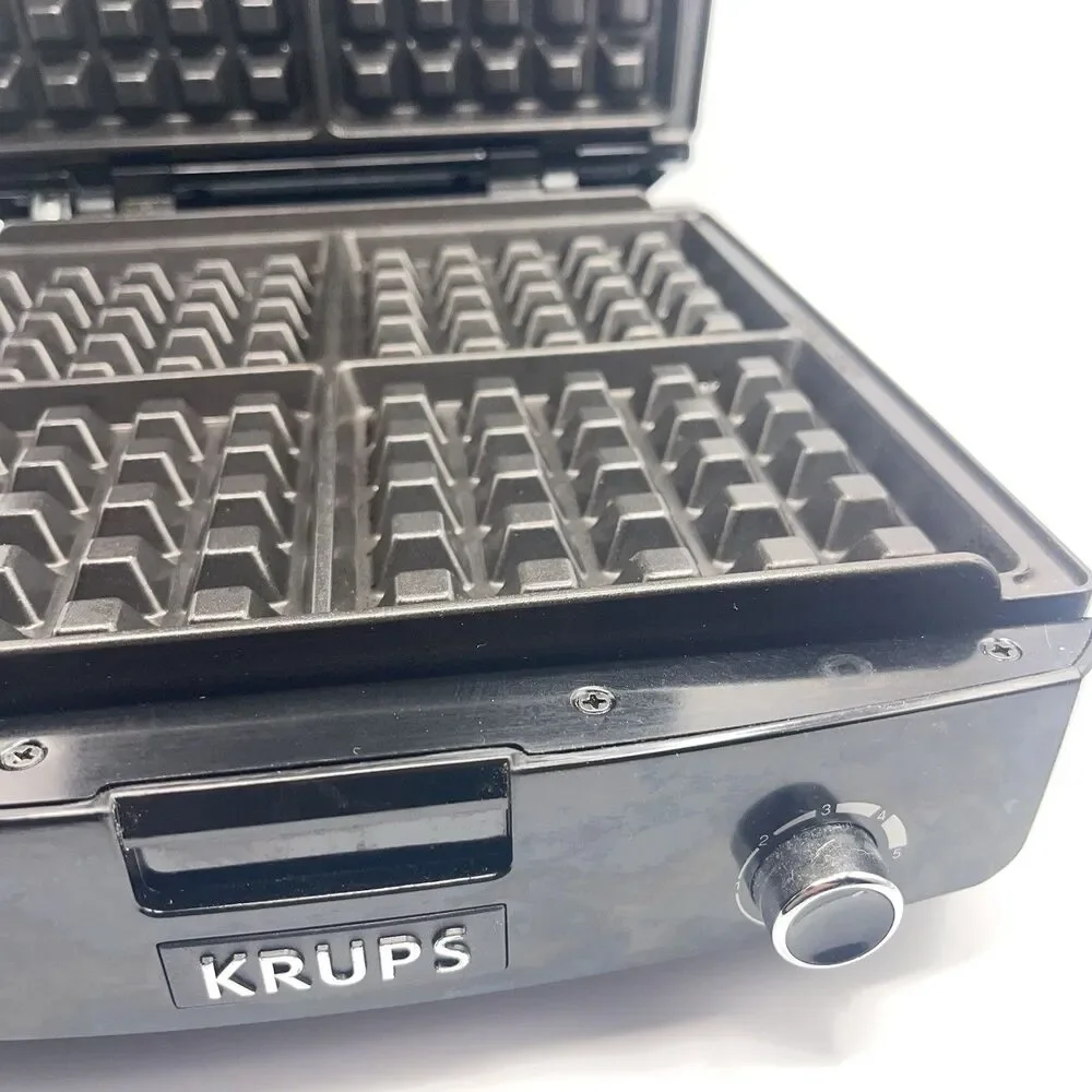 KRUPS Belgian Waffle Maker: Stainless Steel, Clean Plates -Tested